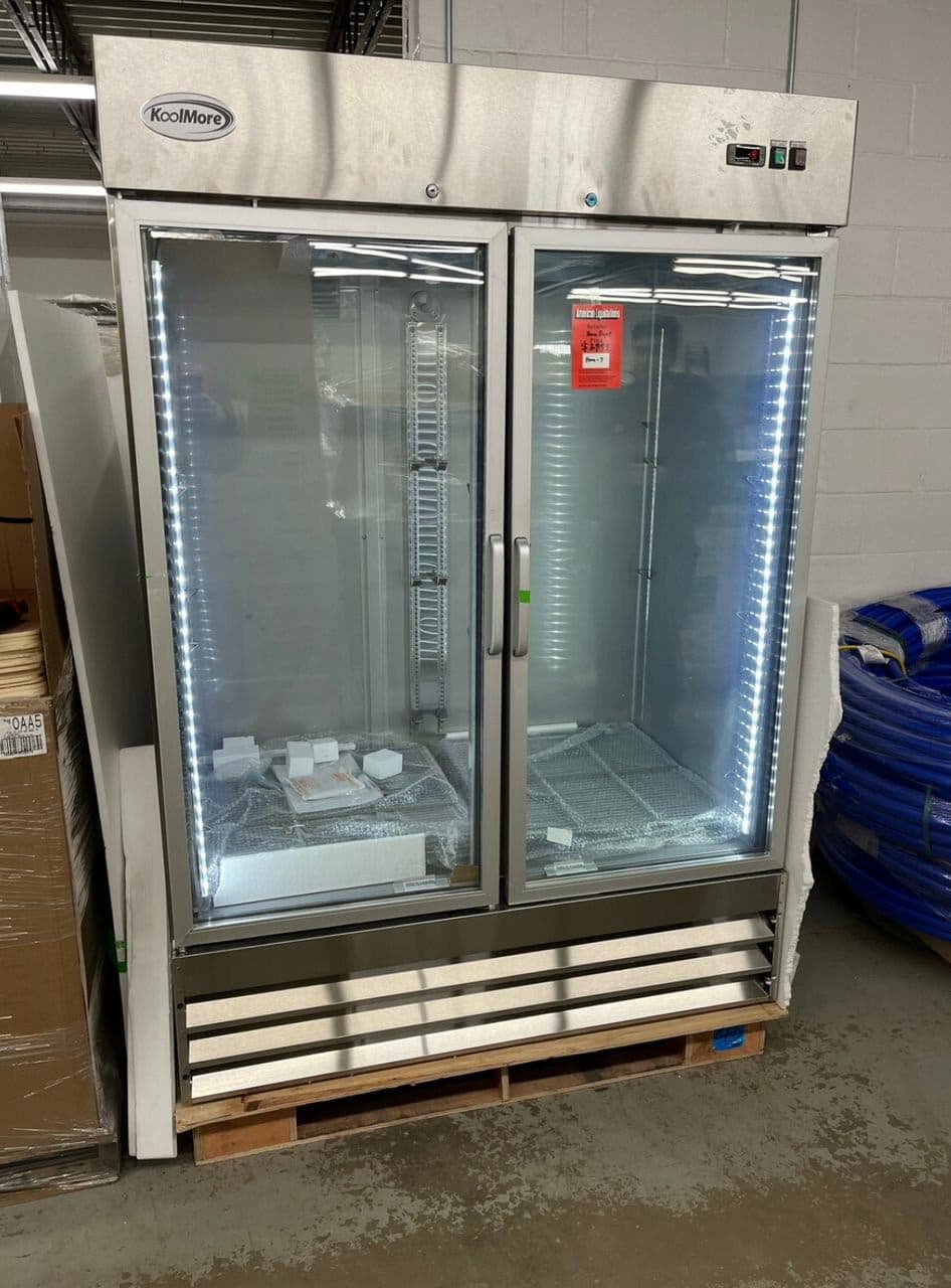 KOOLMORE 54 Two Glass Door Reach-In Freezer
